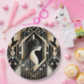 おしゃれな黒猫アブストラクトペーパープレート ペーパープレート (パーティー)