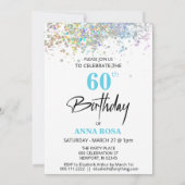 *～* おしゃれな６０歳の誕生日！白い輝くパーティー 招待状 (裏面)