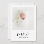 おしゃれな1歳誕生日マイルストーン写真バナー 招待状 (正面)