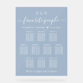 おしゃれな10卓用ダスティブルーの結婚式座席表（フロスト加工） アクリルサイン (正面)