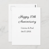 おしゃれな10周年結婚記念日デザイン ポストカード (正面/裏面)