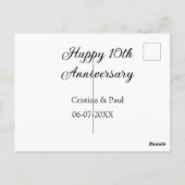 おしゃれな10周年結婚記念日デザイン ポストカード (裏面)