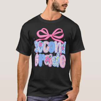 おしゃれな2年生のフラワープリーツボウバック Tシャツ