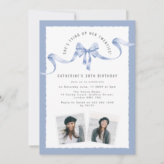 おしゃれな20代の誕生日パーティーの締めくくり 招待状 (正面)