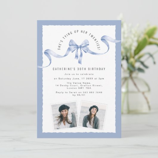 おしゃれな20代の誕生日パーティーの締めくくり 招待状 (スタンド正面)