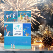 おしゃれな2024年新年の家族写真コラージュカード シーズンカード