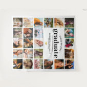 おしゃれな24枚の写真コラージュ 卒業 タペストリー (正面(横))