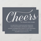 おしゃれな25周年結婚記念日パーティー招待状 招待状 (正面/裏面)