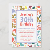 おしゃれな30歳の誕生日カスタム名と詳細 招待状 (正面)