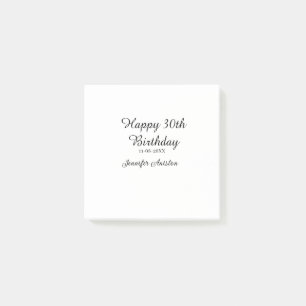 おしゃれな30歳の誕生日 名前と日付入りシンプルデザイン ポストイット