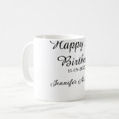 おしゃれな30歳の誕生日 名前と日付入り シンプルなデザイン コーヒーマグカップ (正面左)