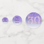 おしゃれな30歳の誕生日 紫のラメ入りコンフェティ コンフェッティ (裏面)