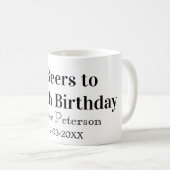 おしゃれな30歳誕生日名前の日男性シンプル コーヒーマグカップ (正面右)