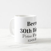 おしゃれな30歳誕生日名前の日男性シンプル コーヒーマグカップ (正面左)