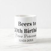 おしゃれな30歳誕生日名前の日男性シンプル コーヒーマグカップ (中央)
