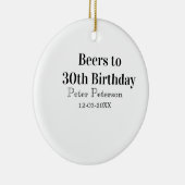 おしゃれな30歳誕生日名前の日男性シンプル セラミックオーナメント (右)