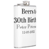 おしゃれな30歳誕生日名前の日男性シンプル フラスク (右)
