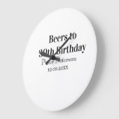 おしゃれな30歳誕生日名前の日男性シンプル ラージ壁時計 (傾斜)