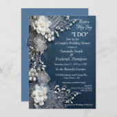 おしゃれな3Dデニムプリントとアクセサリー 招待状 (正面/裏面)