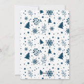 おしゃれな4枚の写真コラージュ 青いハッピーホリデーカード シーズンカード (裏面)