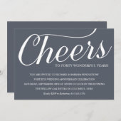 おしゃれな40周年結婚記念日パーティー招待状 招待状 (正面/裏面)