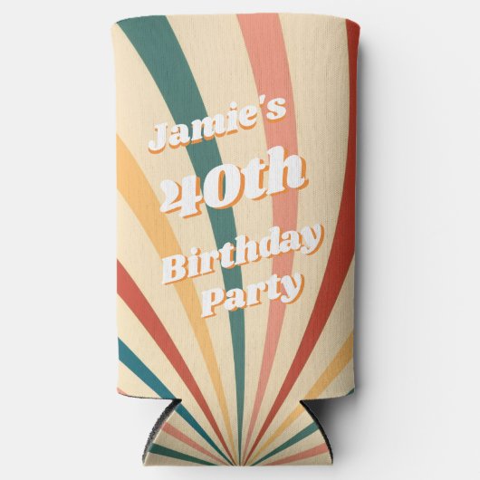 おしゃれな40歳の誕生日 ヴィンテージ缶クーラー スリム缶クーラー (正面)