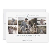 おしゃれな5枚のカスタム写真 ミニマル 新しい日付 ウェディング