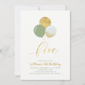 おしゃれな5歳の誕生日パーティー 招待状 (正面)