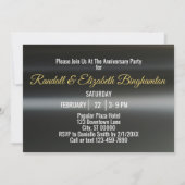 おしゃれな50周年結婚記念日ブラックゴールドパーティー 招待状 (裏面)