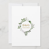 おしゃれな50周年結婚記念日モノグラム花 招待状 (裏面)