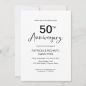 おしゃれな50周年結婚記念日 招待状 (正面)