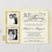 おしゃれな50周年記念招待状 - あなたの写真 招待状 (正面/裏面)