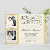 おしゃれな50周年記念招待状 - あなたの写真 招待状 (スタンド正面)