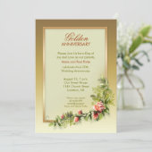 おしゃれな50周年記念日 - ゴールデンウェディング 招待状 (スタンド正面)
