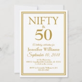 おしゃれな50歳の誕生日パーティー招待状 招待状 (正面)