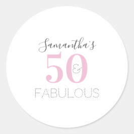 おしゃれな50歳の誕生日 現代的なピンク ラウンドシール