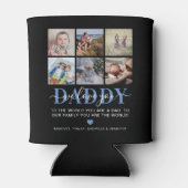 おしゃれな6枚のインスタ写真コラージュ DADDY '愛してる' 缶クーラー (裏面)