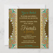 おしゃれな60歳のボヘミアンスタイル大人誕生日パーティー 招待状 (裏面)