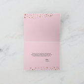 おしゃれな60歳の誕生日ゴールド ブラッシュピンク オーダーメイド サンキューカード (内部)