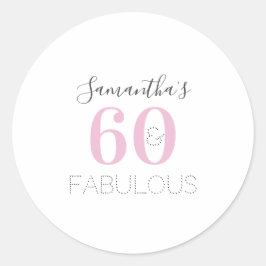 おしゃれな60歳の誕生日 現代的なピンク ラウンドシール