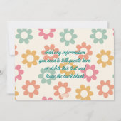 おしゃれな60's 70's フラワーの写真の誕生日、どんな年齢でも 招待状 (裏面)