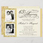 おしゃれな65周年招待状 - 当時と現在 招待状 (正面/裏面)