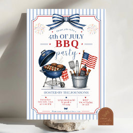 おしゃれな7月4日独立記念日BBQ招待状 招待状