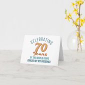 おしゃれな70歳の誕生日への態度 カード (黄色い花)