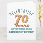 おしゃれな70歳の誕生日への態度 カード (黄色い花)