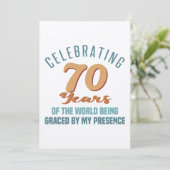 おしゃれな70歳の誕生日への態度 カード (スタンド正面)