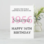 おしゃれな70歳の誕生日サプライズギフト 招待状 (スタンド正面)