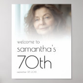 おしゃれな70歳の誕生日パーティーのウェルカムボード ポスター (正面)