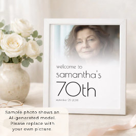 おしゃれな70歳の誕生日パーティーのウェルカムボード ポスター