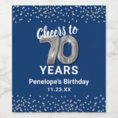 おしゃれな70歳の誕生日パーティーのワインラベル ワインラベル (シングルラベル)